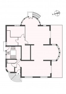Grundriss Beletage Ist-Zustand ***VERKAUFT*** REPR�SENTATIVE LAGE Am Botanischen Garten in BERLIN-DAHLEM - BELETAGE mit REMISE